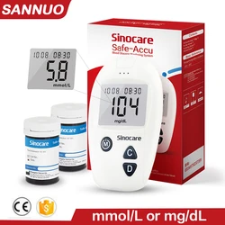 Sannuo Sinocare Blood Glucose Meter Safe Accu Glucometer Kit Diabetic Blood Sugar 50/100pcs Test Strips Lancets Diabetes Tester