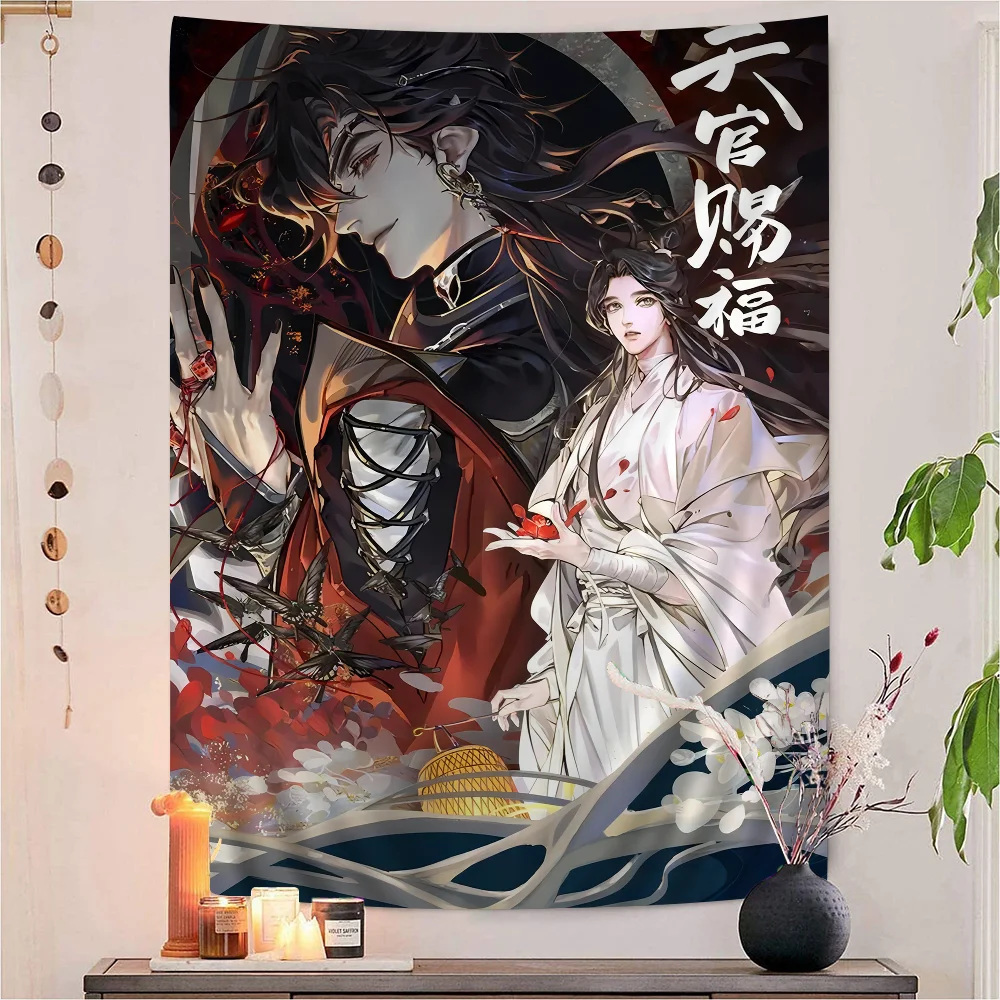 Heaven Official Blessing Xie Lian Hua Cheng Anime Tapestry Wall Hanging Decoration Household Wall Hanging Home Decor