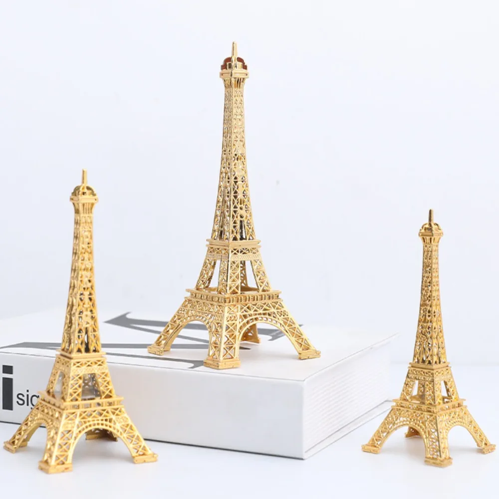 Vintage Eiffel Tower Statue Desktop Decor Iron Eiffel Tower Figurine Cake Stand Light Luxury Ornament Unique Office Decoration