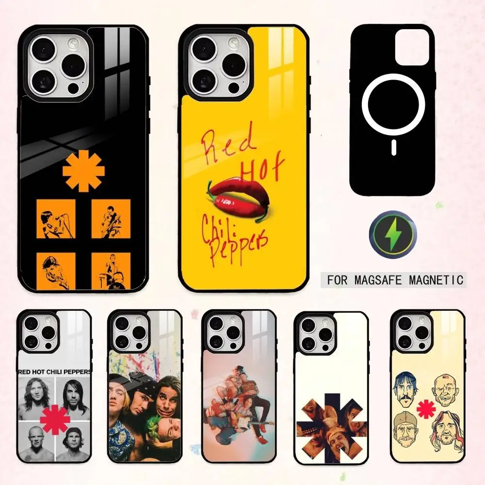 

R-Red Hot C-Chili P-Peppers Phone Case For iPhone17,16,15,14,13,12,11 Plus,Pro Max Magnetic For Magsafe Wireless Charging