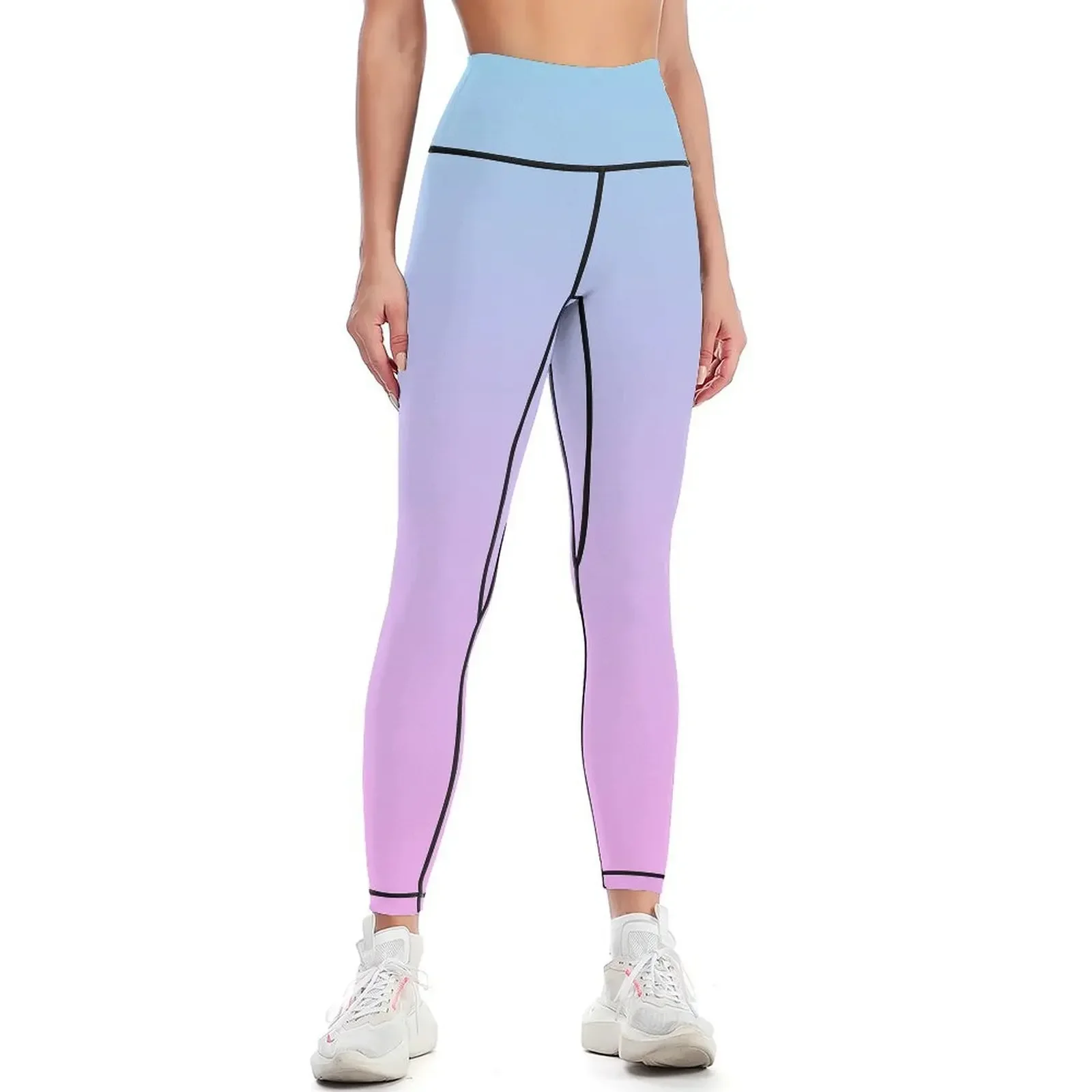 Pink and Turquoise Ombre Leggings sports for gym sports woman gym for girls flared Womens Leggings
