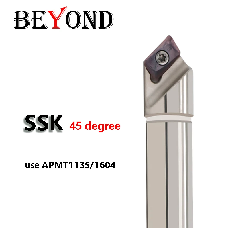 BEYOND SSK Lathe Milling Cutter Holder 45 Degree C20-20-130 APMT 1135 1604 Carbide Inserts Tungsten Steel CNC Chamfering Tools