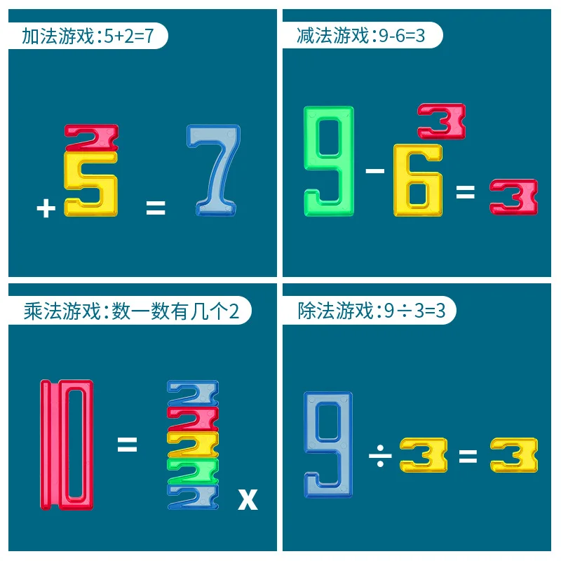 Matematica trasparente sussidi didattici Montessori conteggio Digital numerico contraction Education Toys Building Intelligence Blocks