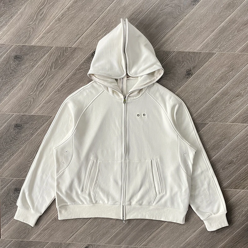 NONE Double Full Zip Hoodie Black 3