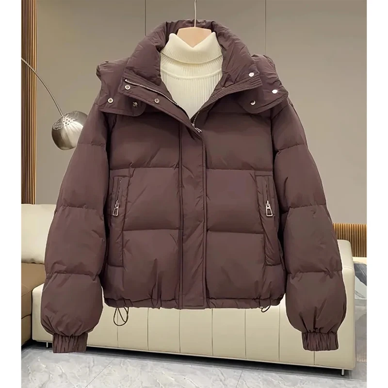 2024 New Women Parkas Korean Winter Jacket Casual Loose Down Coat Oversize Hooded Warm Soft Cotton Puffer Snow Wear Jackets