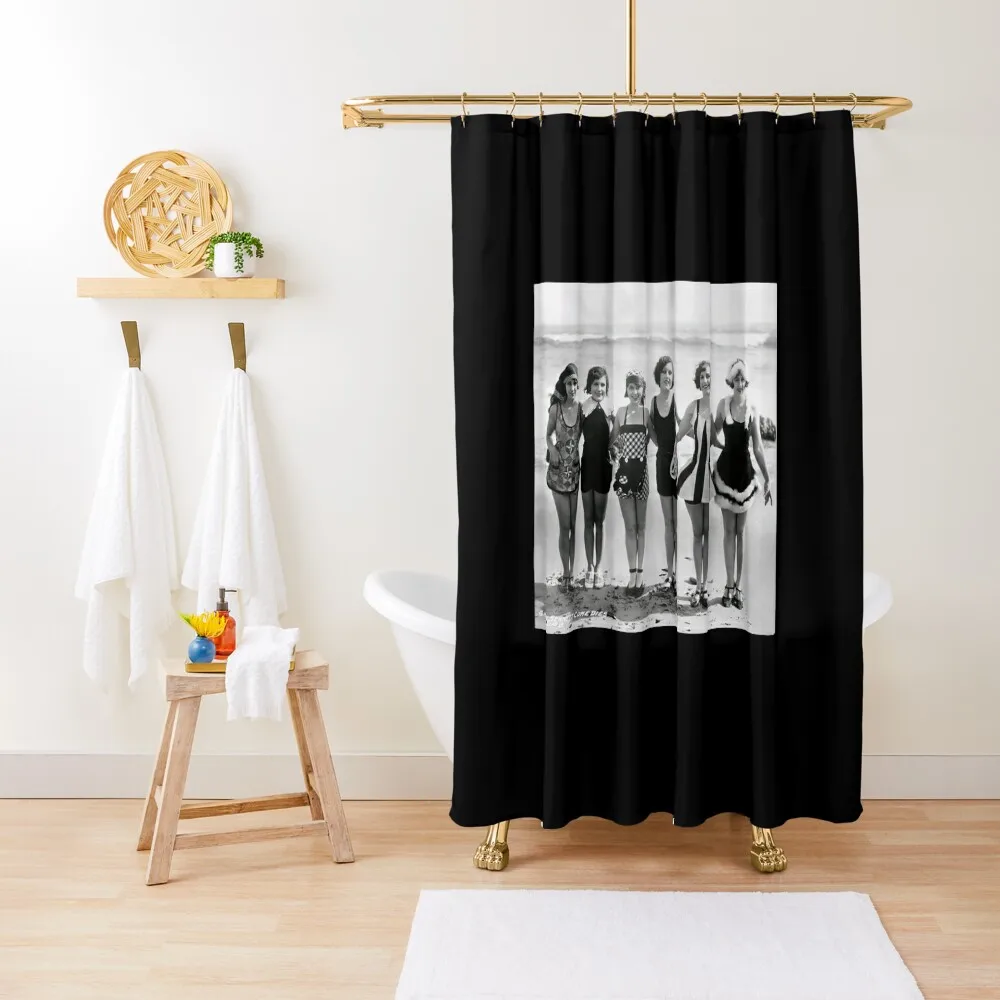 

The Roaring Twenties, "Bathing Beauties", 1925: Vintage black and white photo, cleaned and restored Shower Curtain