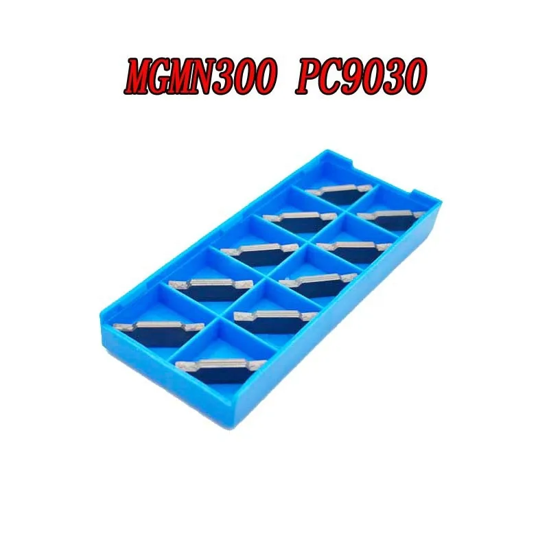 MGMPC9030N300-M Carbide Grooving Inserts for MGEHR/L and MGIVR/L Grooving Cut-Off Tool Holder Installed with PVD Coating 10pcs