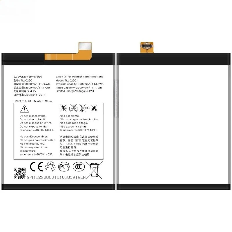 High Quality TLP029C1 Phone Battery 3.85V 3000mAh for BlackBerry Keytwo LE KEY 2 Lite/A30/A30 Plus/BBE100 Replacement Battery