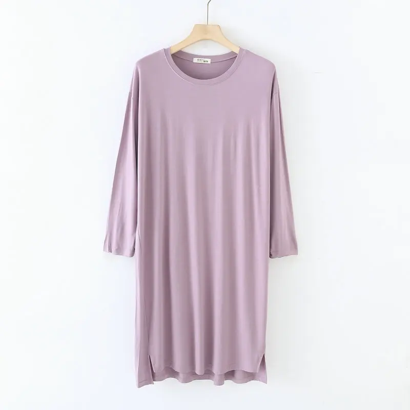 Loose Big Size Nightwear Dress For Women New Long Sleeve Spring Summer Nightgowns Female Modal Comfortable Sleepwear Nightdress