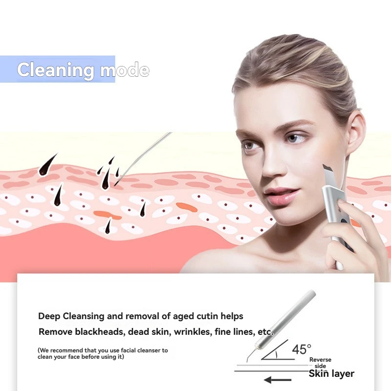 Dispositivo per la pulizia dei pori Dispositivo per la introduzione della cura del viso Raschietto per la pelle Rimozione della cheratina dei punti neri Raschietto per punti neri Massaggio a vibrazione