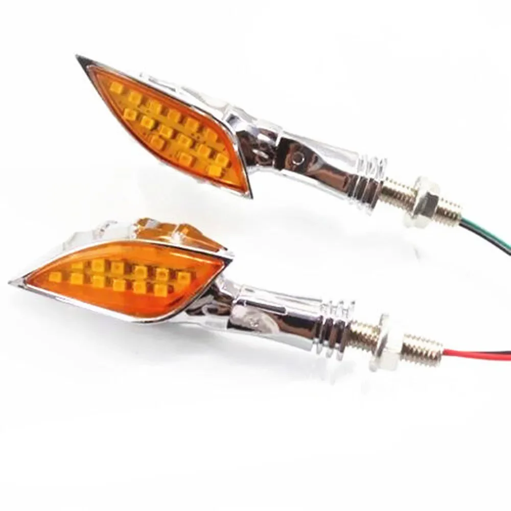 Pair Universal Motorcycle Skull Amber LED Turn Signal Light Indicator Blinker For Harley Honda Yamaha Suziki Kawasaki