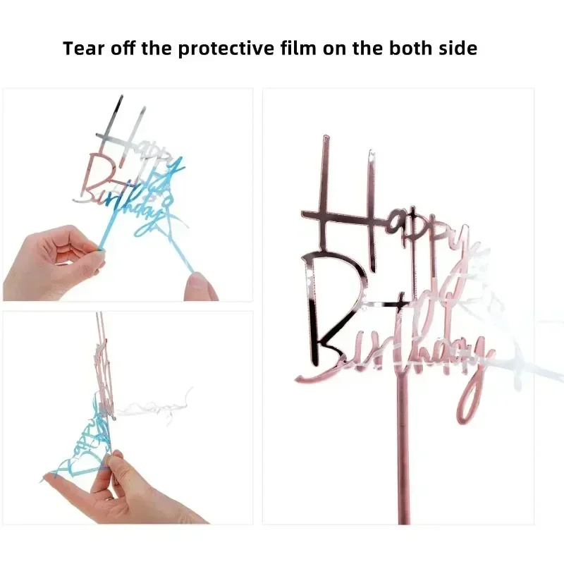 Adorno Acrílico para Pastel de Feliz Cumpleaños - 1 Pieza, Herramienta de Decoración para Pastel de Fiesta de Cumpleaños, Suministros de Decoración para Pasteles