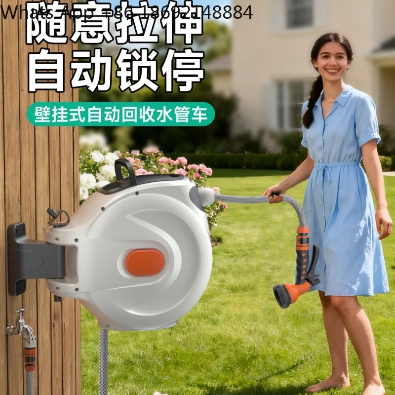 recycling water pipe garden watering artifact watering sprinkler water gun wall-mounted water drum cart telescopic hose