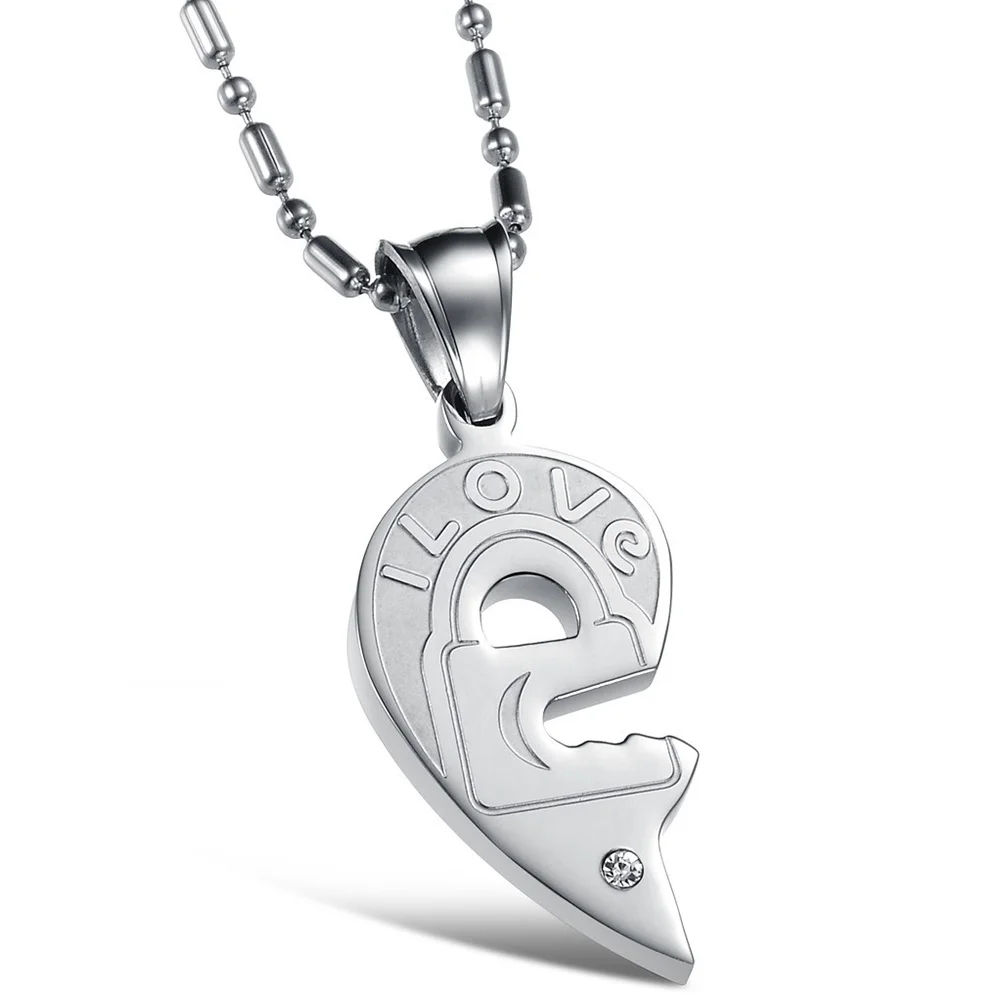 

2 Pcs Key Couple Necklace Exquisite Love YOU Pendant Jewelry Romantic Lover Gift