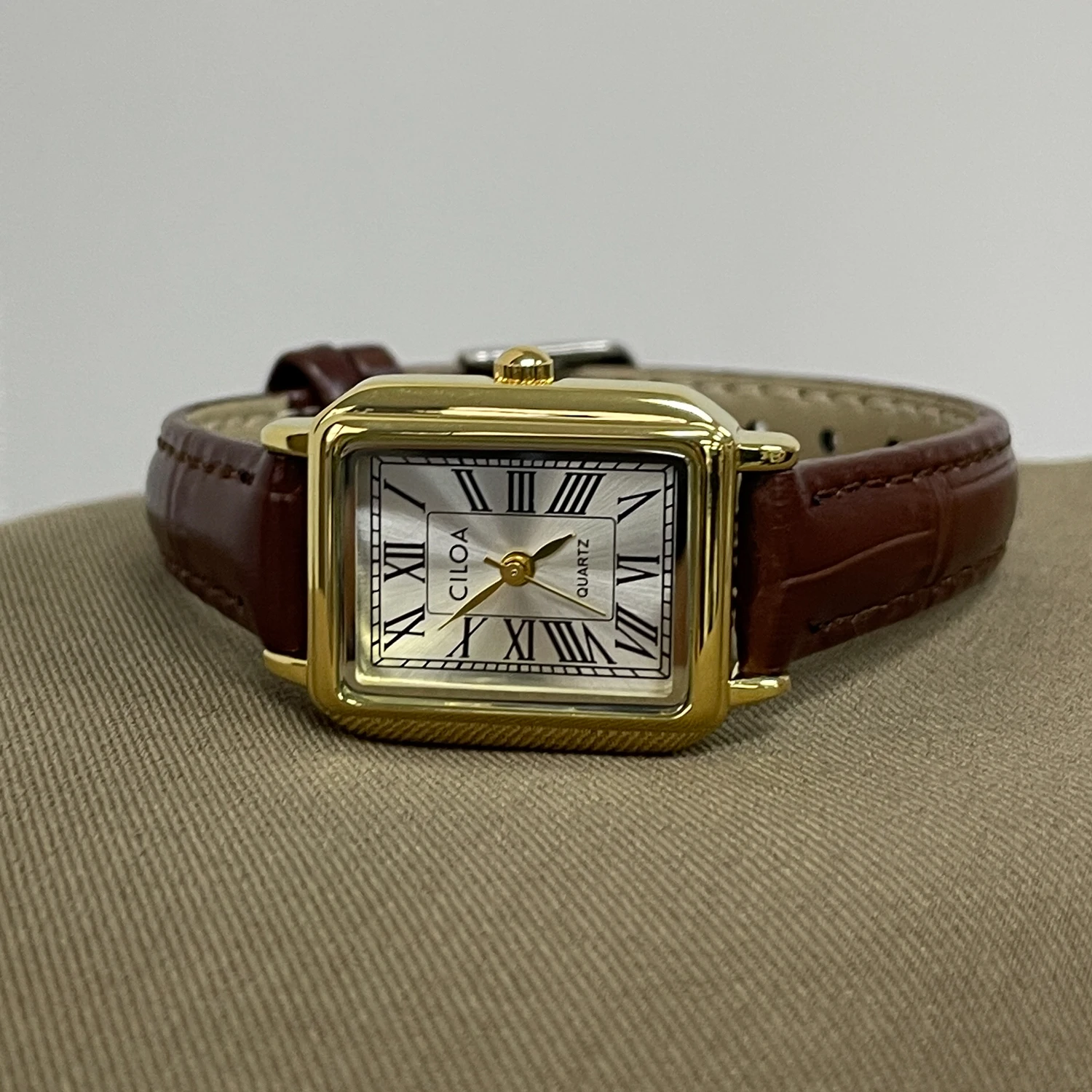 

CILOA brown square retro watch female light luxury gift 2025 new high quality trend fashion casual waterproof quartz watch