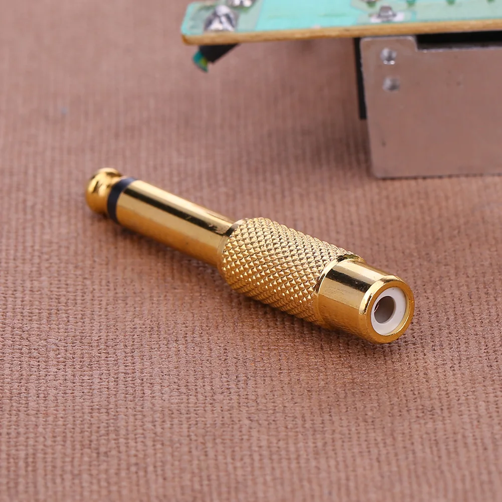 6.35mm macho para 3.5mm fêmea conector de áudio banhado a ouro cobre puro 6.35mm mono macho jack para rca fêmea plug baixa perda de sinal
