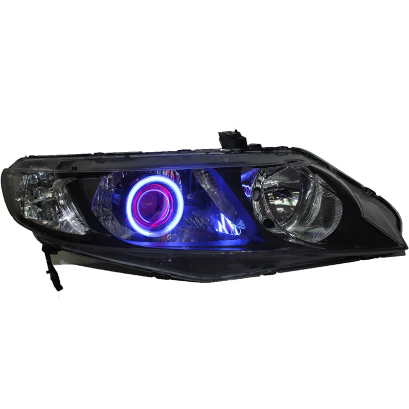 2 قطعة مجموعة المصابيح الأمامية LED لهوندا سيفيك fd1 fd2 06-11 عين الملاك عدسة مزدوجة بدوره إشارة شعاع منخفض وعالي
