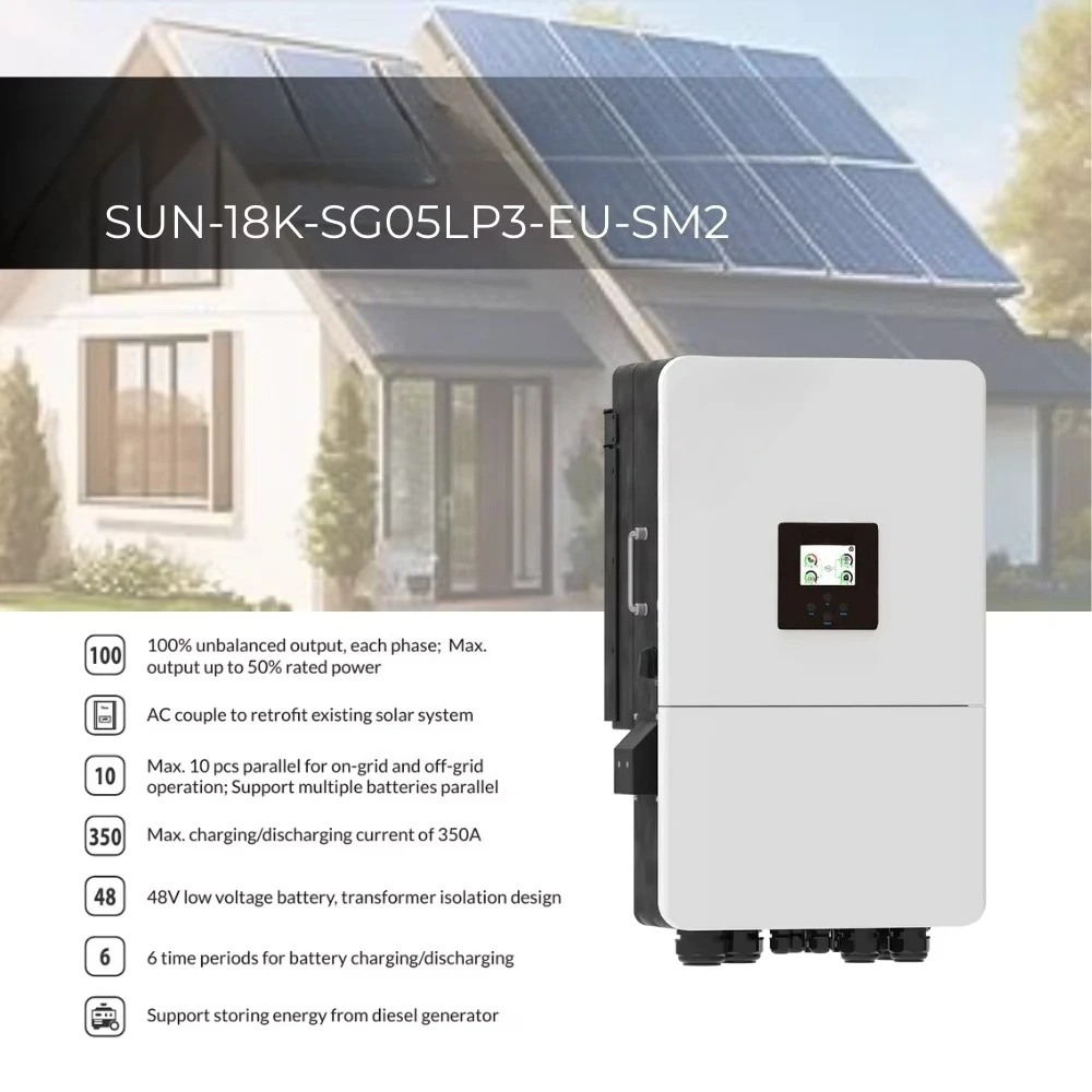 18KW Solar Energy Storage System Deye Complete Hybrid 18KW Three Phase Inverter 25kWh Battery Mono Solar Panel