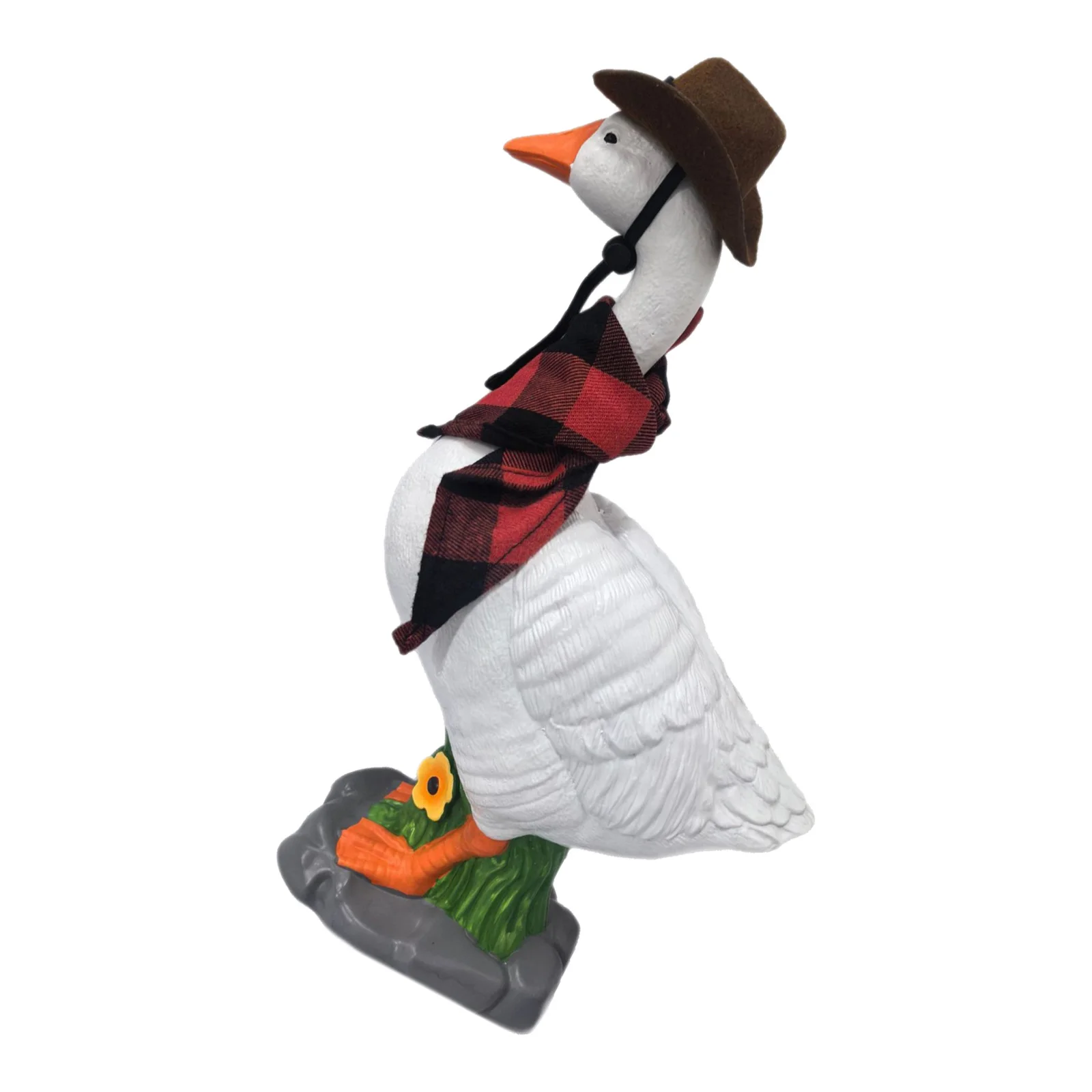 Resin Realistic Hollow Plastic Garden Goose Stone Base with Sand-Fillable Design Lifelike Wild Goose Garden Statue
