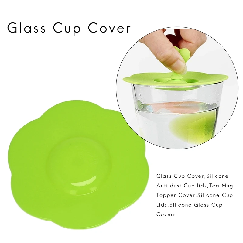 Silicone Glass Cup Covers,6Pcs Silicone Cup Lids Reusable Anti-Dust Cup Covers Cute Coffee Tea Mug Cover For Drinks