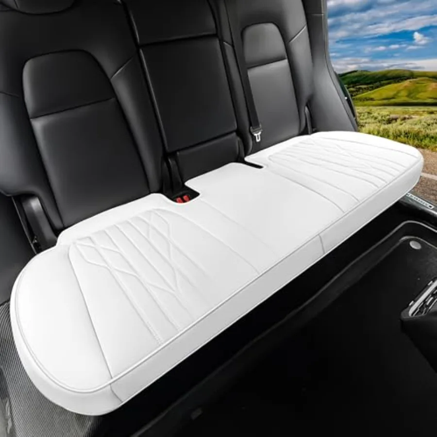 

Car Seat Cover Luxury Napa Leather Seat Covers for Tesla Model Y Car Rear Seat Bottom, Heavy Duty Seat Cushion Protector Withou