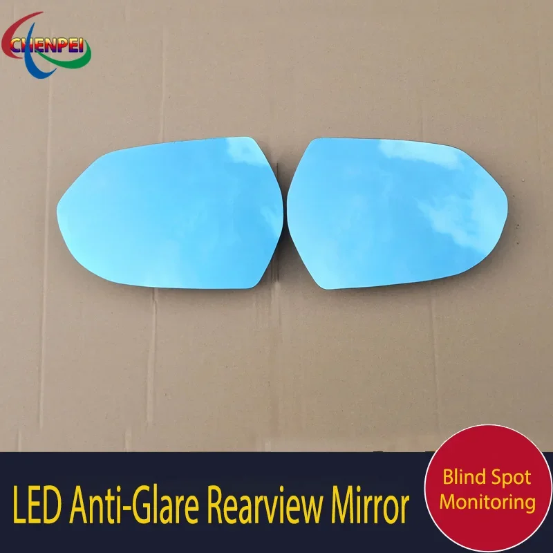 Large View Blue Mirror Anti-Glare Electrically Heated Rearview Mirror With LED Turn Indicator For Ford Territory 2019-2020