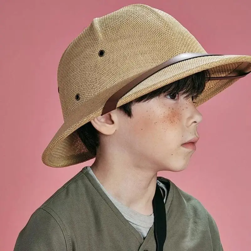 Sombrero del Ejército de la guerra de Vietnam para niño y niña, sombrero de paja de explorador británico, sombreros de Sol de cubo de verano, gorra