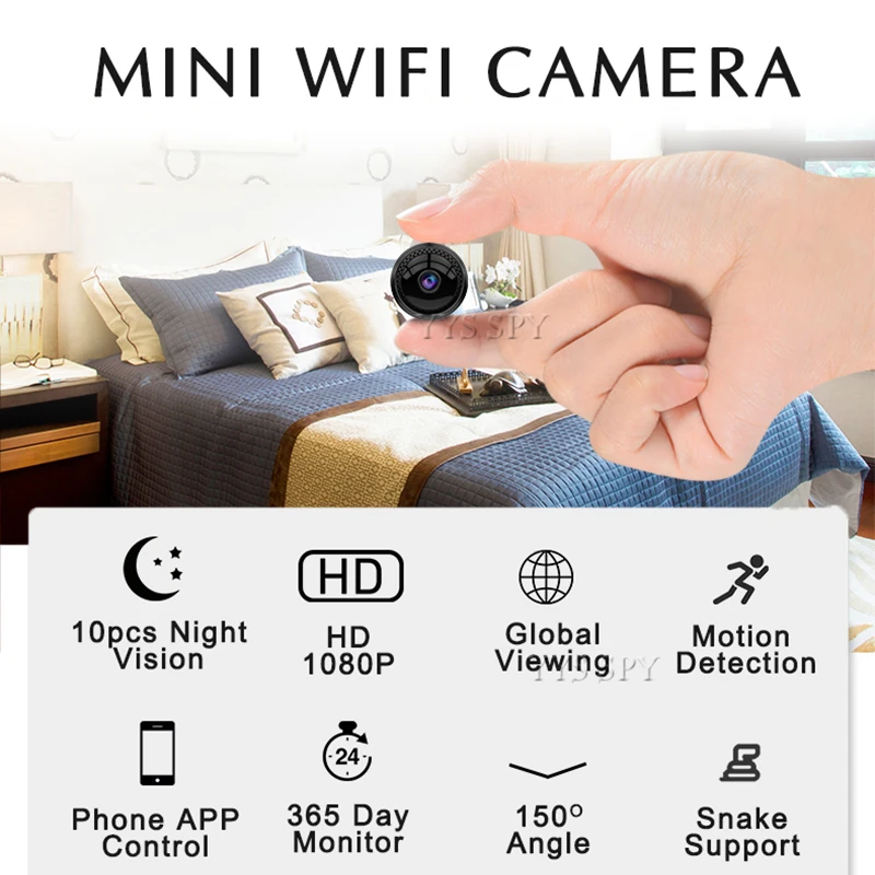 

Wifi Mini Camera HD 1080P Video Audio Recorder 10pcs IR Night Vision Motion Sensor Micro Cam Camcorder Support hidden TF Card