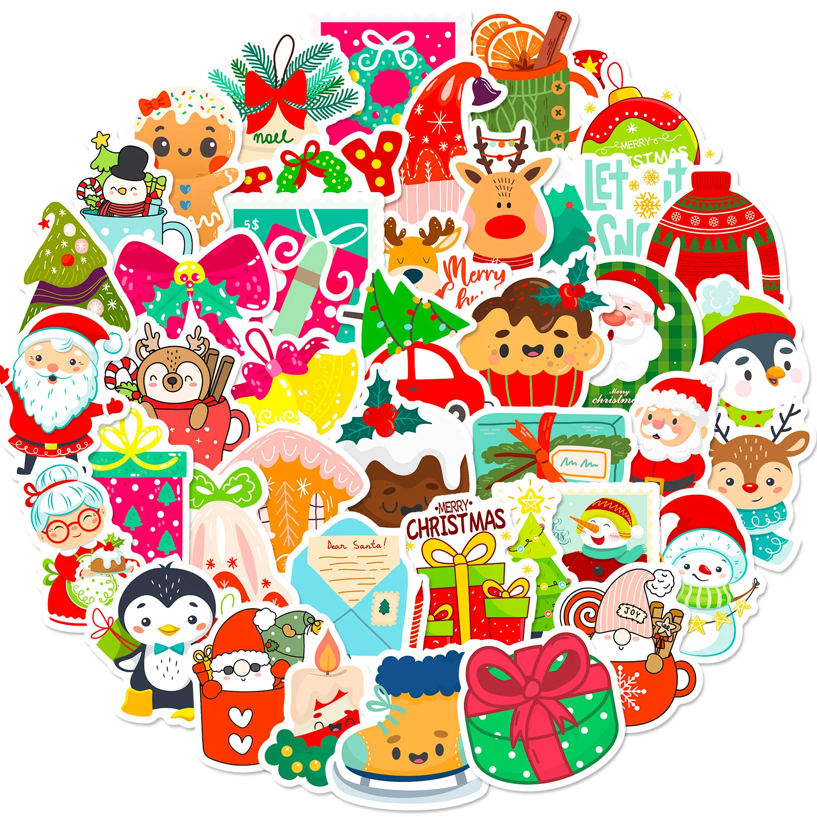 100 new Christmas pendants, holiday stickers, Santa Claus bells, gift stickers