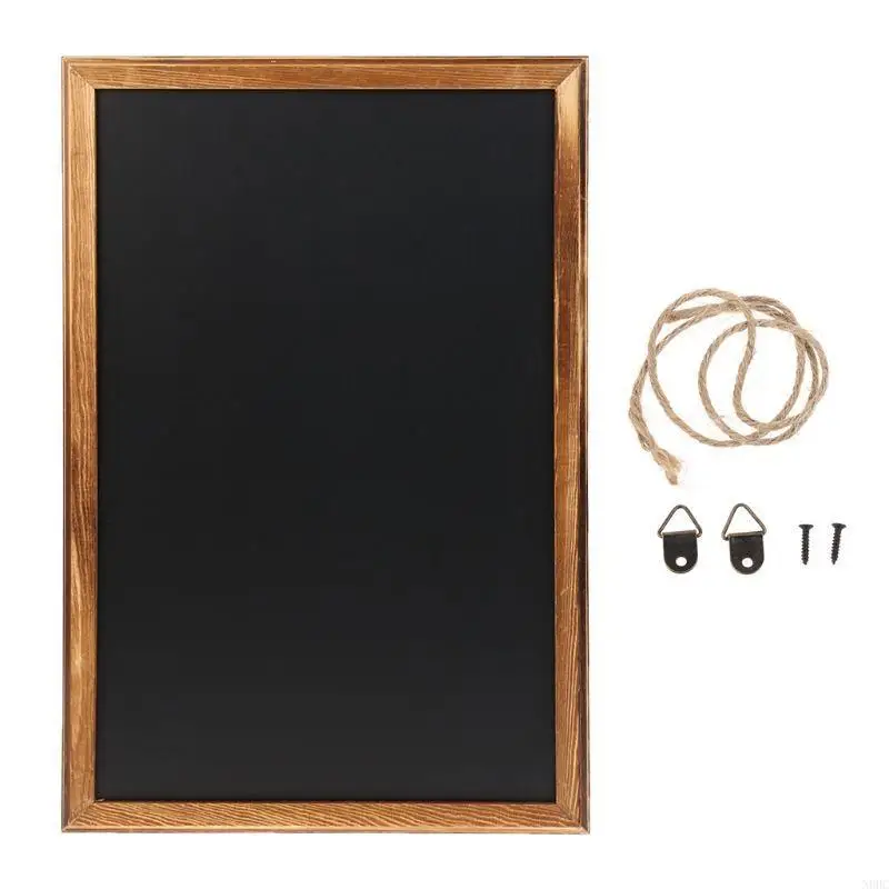 Rectangle Hanging Wooden Message Blackboard Chalkboard Wordpad Sign Kids Writing Board Office School Supplies N0HC