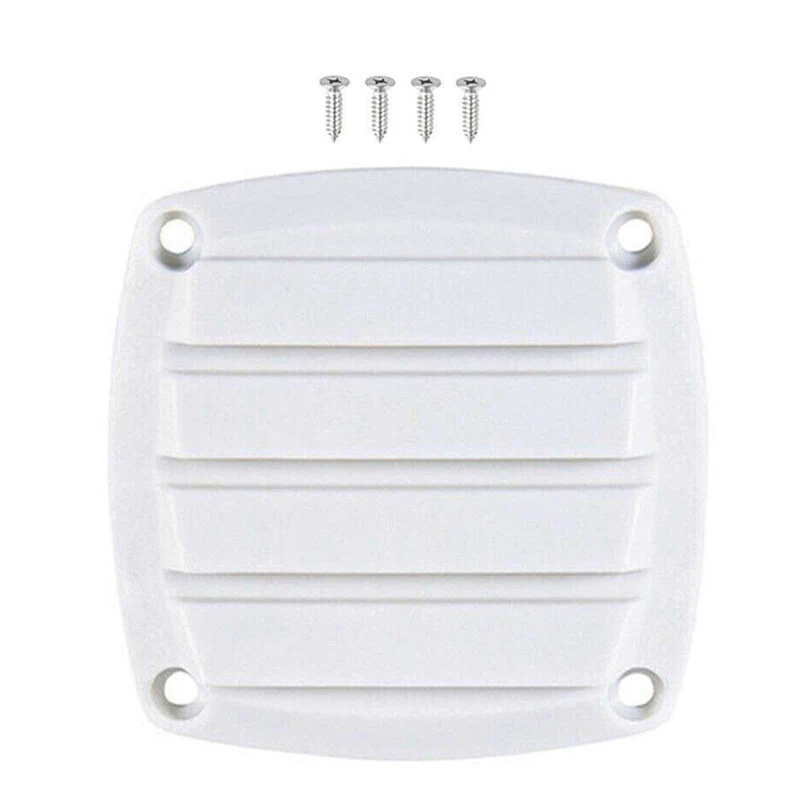 Durable Louver Air Vent Outlet Grille Ventilation for Boat Maine Yacht 8.3x8.3cm White Plastic