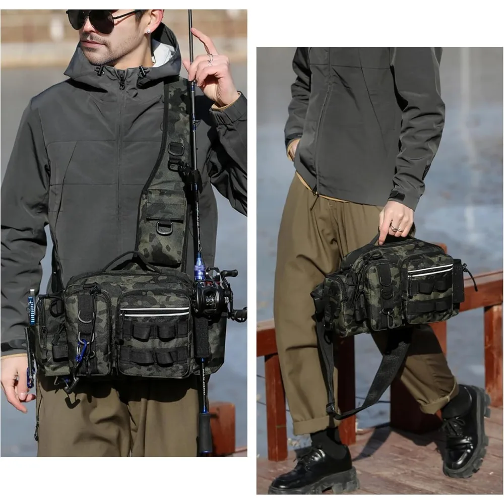 Fishing Tackle Backpack Fishing Waist Bag Fishing Tackle Shoulder Bag, Ideal for Fishing, Camping, Hiking and More 6