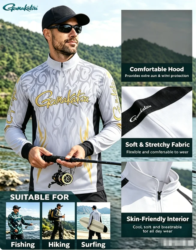 

new summer outdoor sports fishing sunscreen long-sleeved sweat-absorbent quick-drying fishing clothing hiking shirt