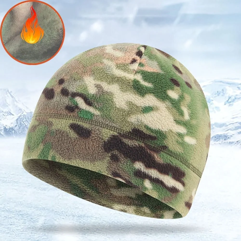 Camo   Bonnet Hats Bike Cycling Running Jogging Skiing Hat For Women Men Winter Warm Skullies Beanies Cap