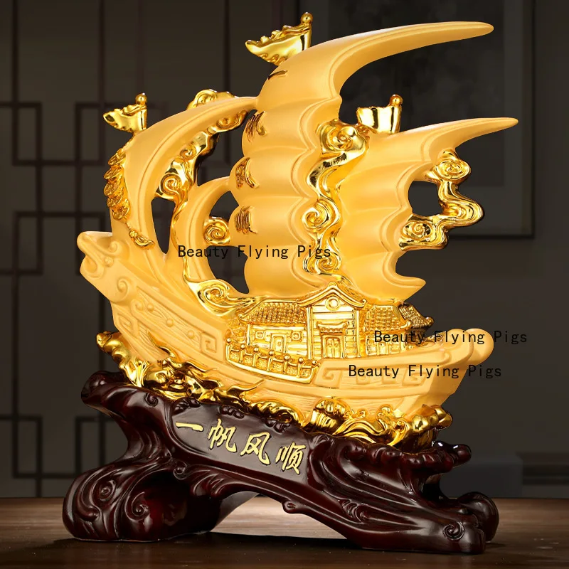 Resin Sailboat Ornament Creative Home Decoration Luxury Living Room, Wine Cabinet, Office Desk, Handicrafts Figurine