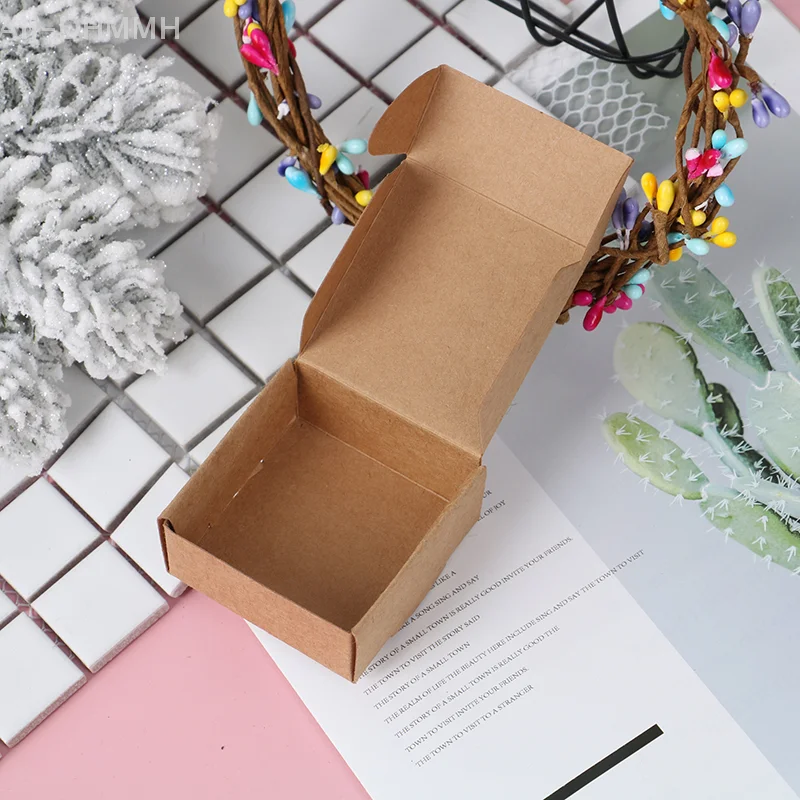 10pcs Brown Kraft Paper Aircraft Gift Boxes Blank Handmade Soap Packing Box