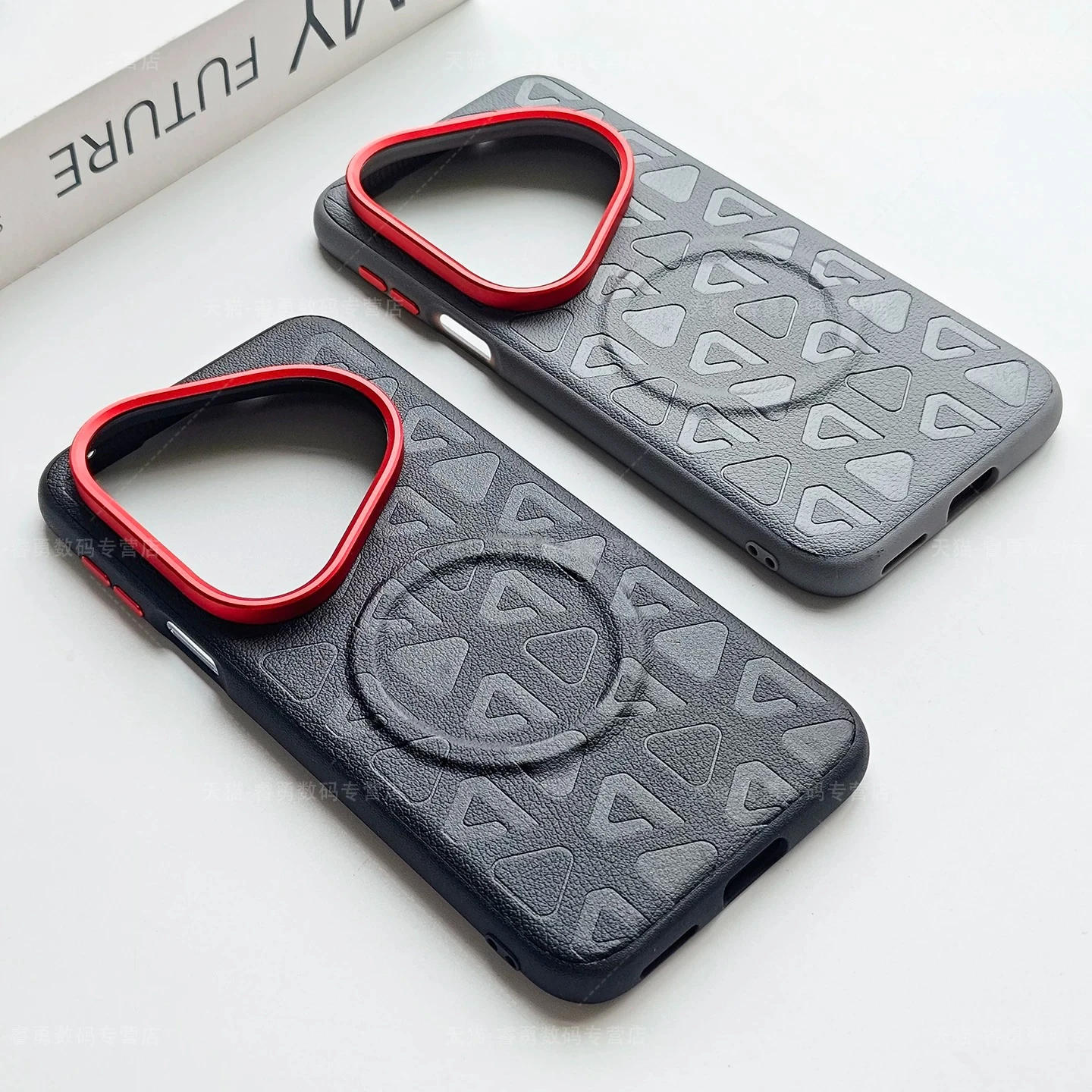 Etui Magsafe z trójkątną teksturą, magnetyczne, skórzane, odporne na upadki, do HUAWEI Pura 90S Pro Max 80 70 Ultra 80 70 Pro, Funda — zdjęcie produktu 2