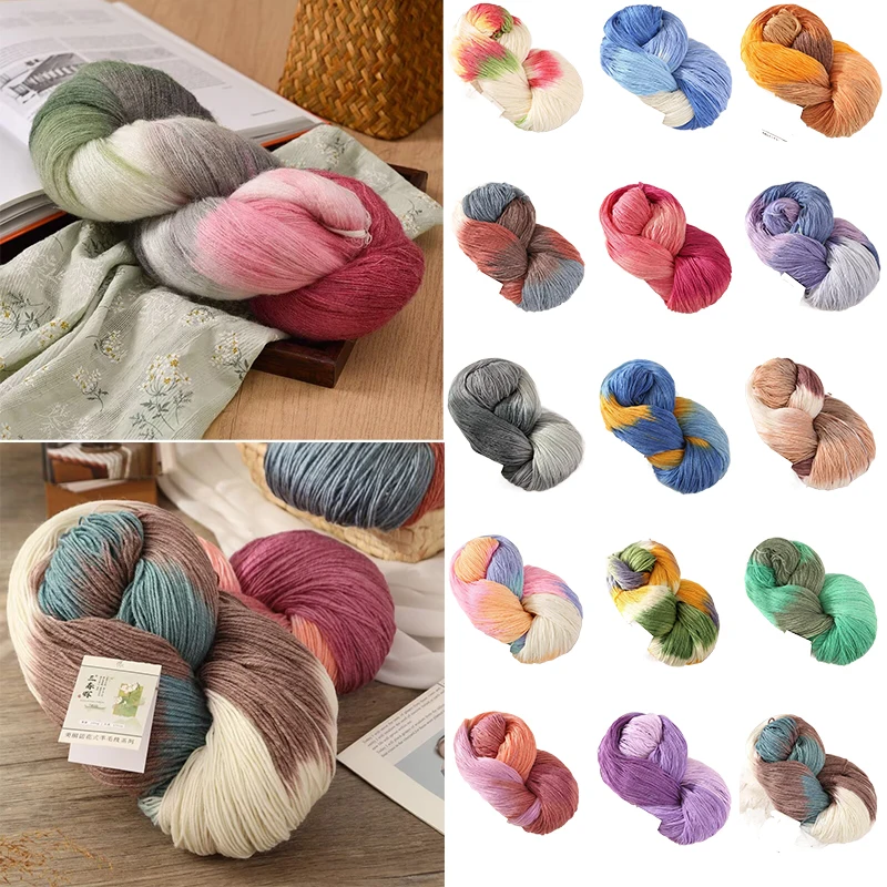 

4 Ply 250g Yarn 100% Wool Yarn Large Capacity Gradient Cake Yarn Crochet Products To Make Doll Sweaters Clothes DIY