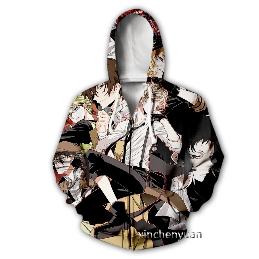 phechion New Men/Women Bungo Stray Dogs 3D Print Casual Zipper Hoodies Fashion Coat Hip Hop Clothing Tops Sports Zip Hooded B77