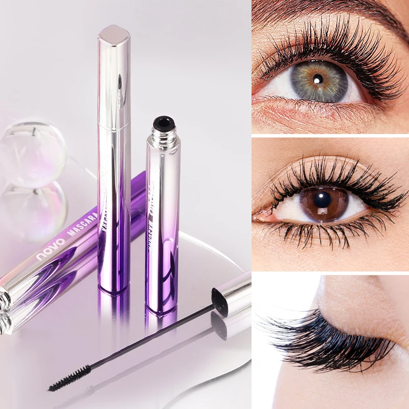 4D ロング＆ボリューム ブラックマスカラ（ヒアルロン酸配合）、長時間保湿、カール、ウォータープルーフ、にじみにくい