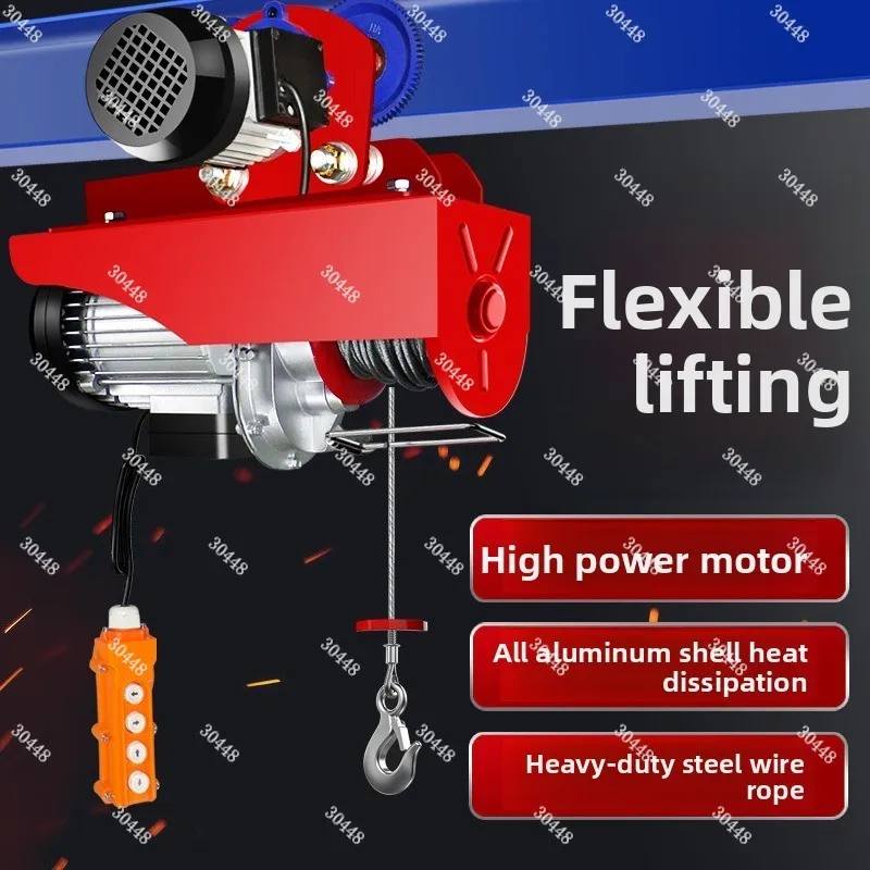 220V Electric Hoist with Trolley 0.5 Ton Small Gantry Crane Lifting Machine for Home Use