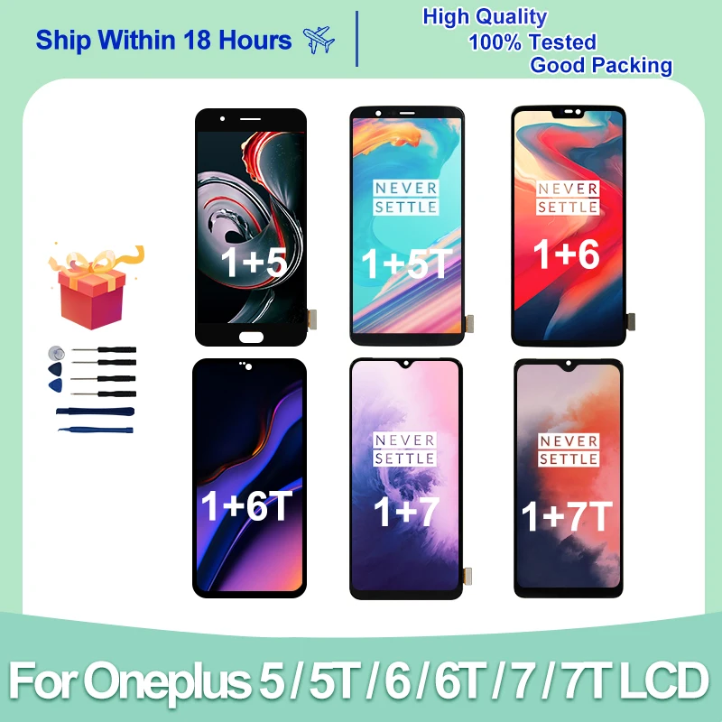 Super AMOLED For Oneplus 5 LCD 5T 6T 7 LCD 7T Display Touch Screen Replacement Parts For Oneplus 6 Display