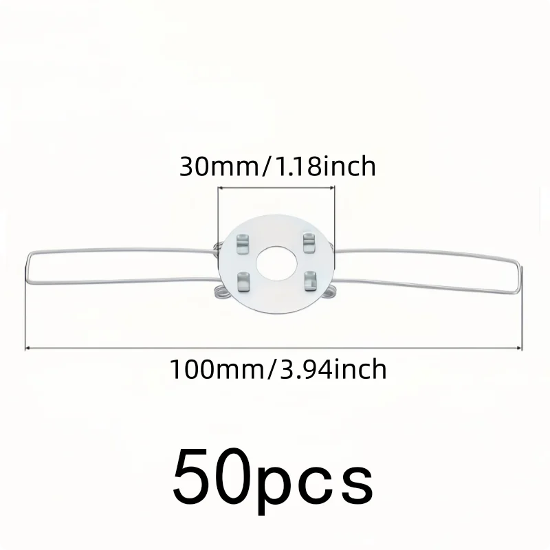 50 pcs 100mm Light Shade Fixing Springs for DIY Illumination Projects, Sturdy Metal Material, 2-Fork Design
