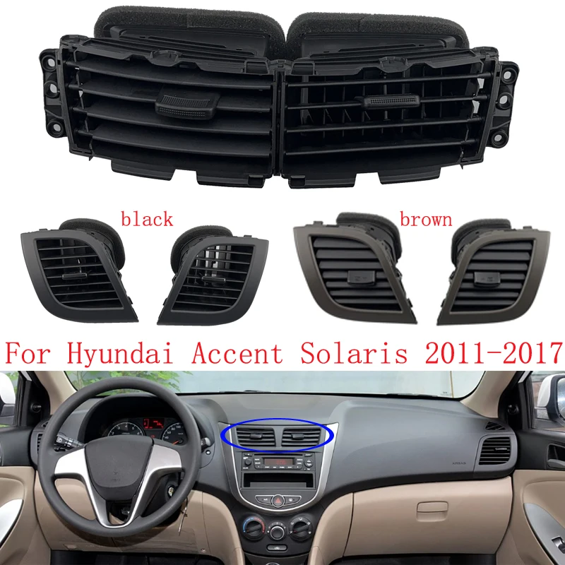 

HAOCHEN Used Central Air Conditioning Air Outlet For Hyundai Accent Solaris 2011-2017 Air Conditioning Air Outlet Black Plastic