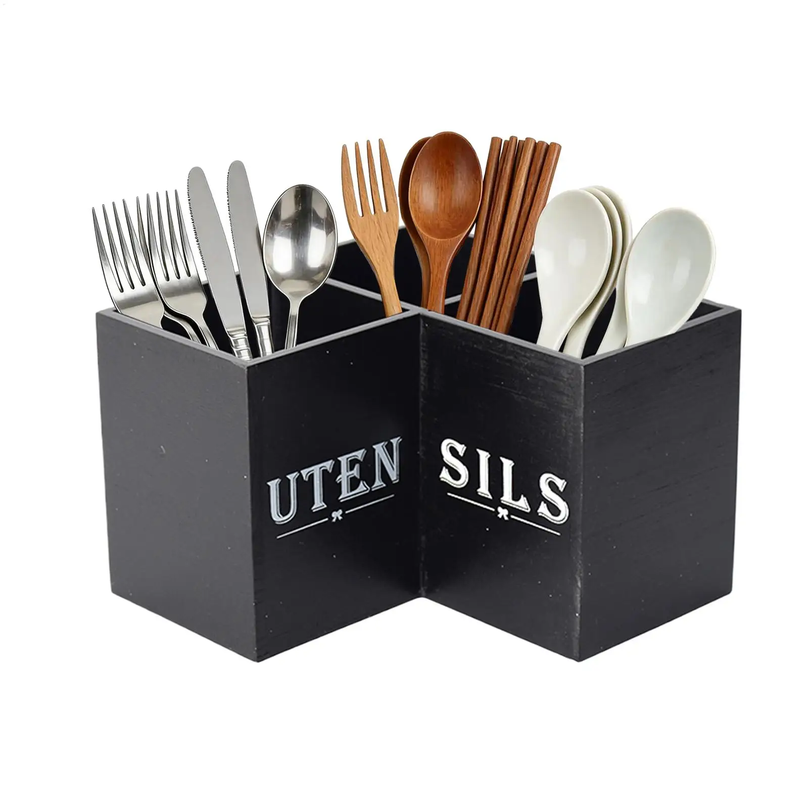 

Деревянный органайзер для кухонных принадлежностей: подставка для столовых приборов, ложек, вилок, лопаток, палочек для еды на столешницу
