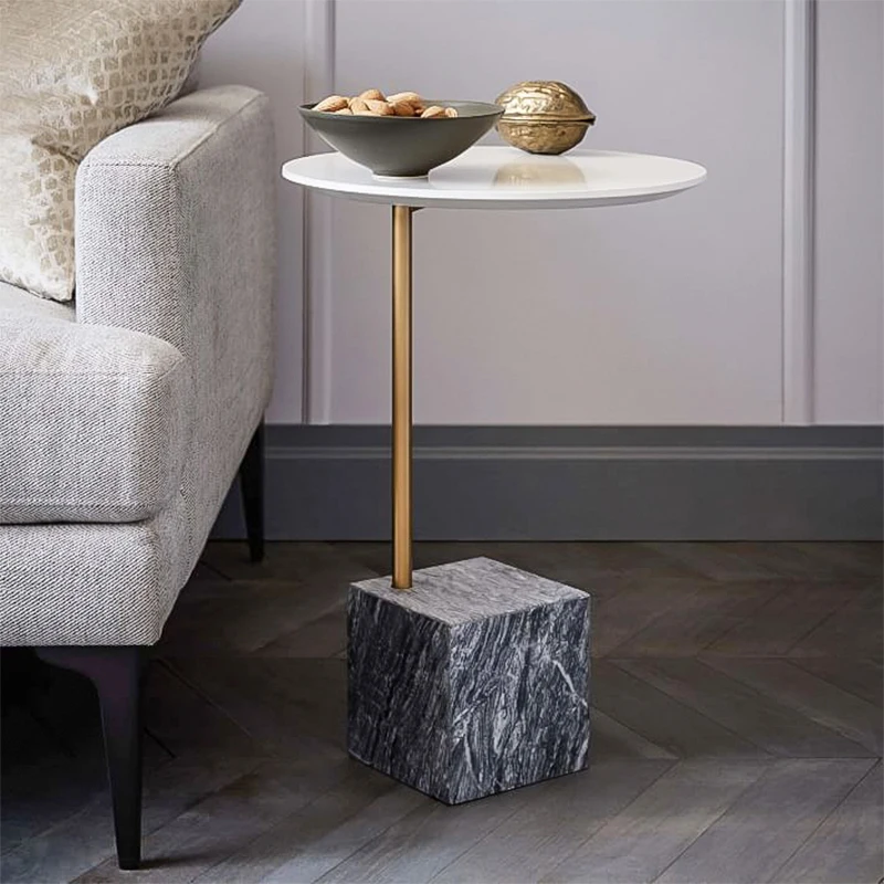 nordic round small coffee table modern mdf marble side table for living room