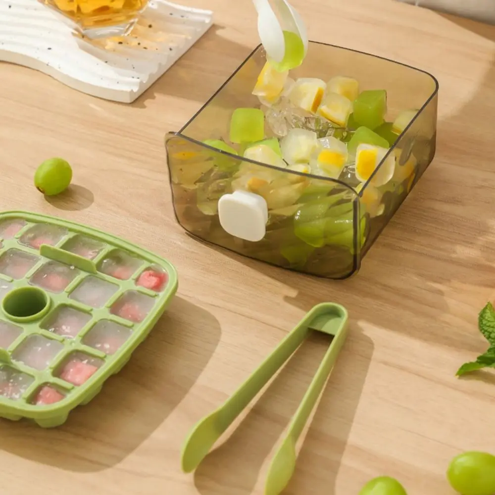 

Frozen Ball Ware Handheld Ice Cube Mold Press Type Double-layer Ice Grid Tray with Drawer Type Food Grade Ice Storage Kitchen