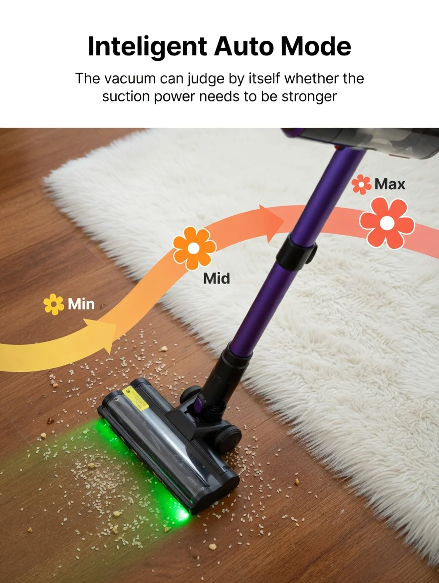 High Power Handy Stick Vacuum Cleaner Wet/Dry Function Electric with Brushless Motor for Home/Household & Hotel Cleaning Bagless