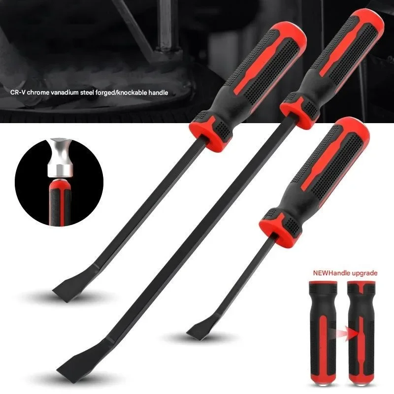 Pry Bar Set Heavy Duty Pry Bar 4-Piece Mechanic Hand Tools 8/12/18/24 Inches Thicker Strike Cap Handle for Automotive