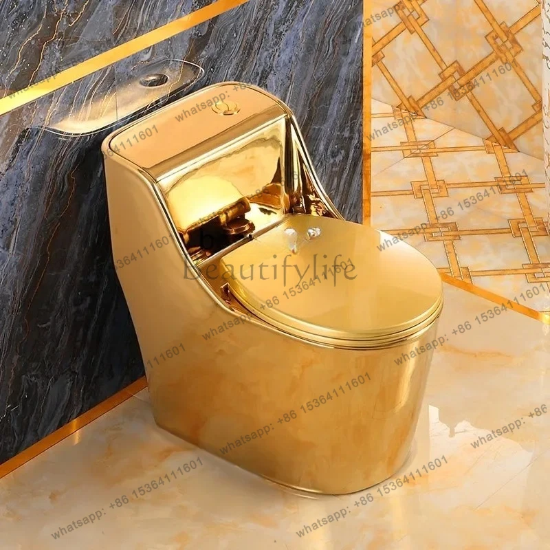 LXCreative Art Low-Cistern Toilet gold Toilet Bathroom Ceramic GoldSSS